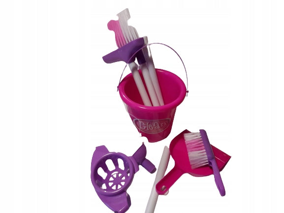 Cleaning Kit with Bucket - Pink Color multicolor