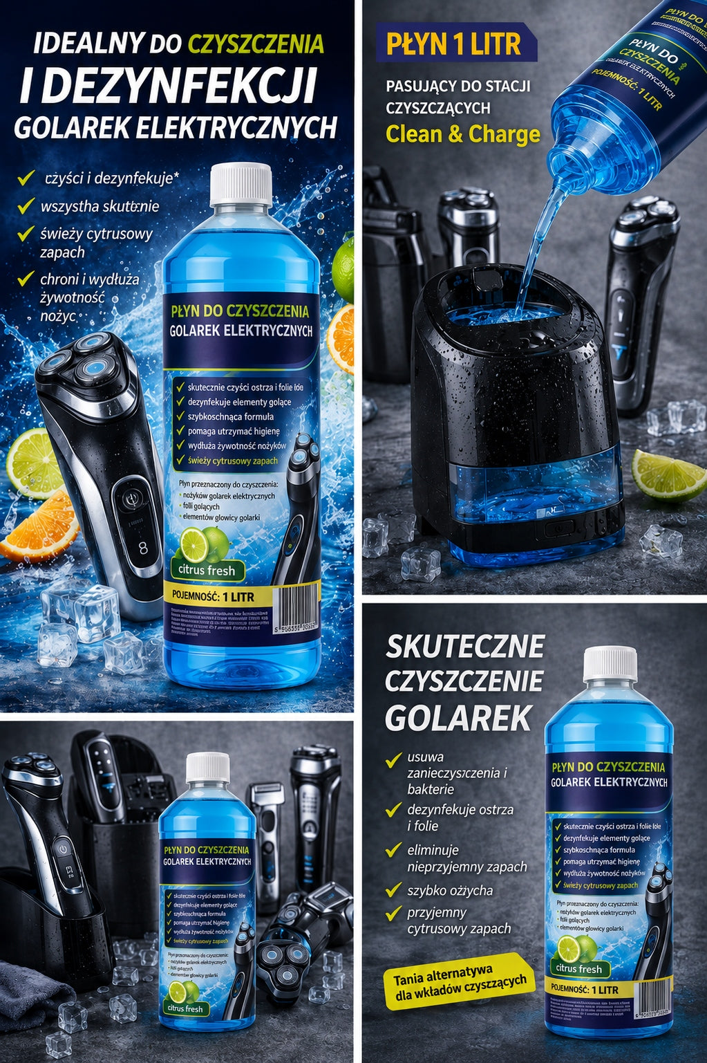 Cleaning Liquid Cartridge for CCR 1L Shavers Compatible with BRAUN AND 95% alk Manufacturer code 5905999823171