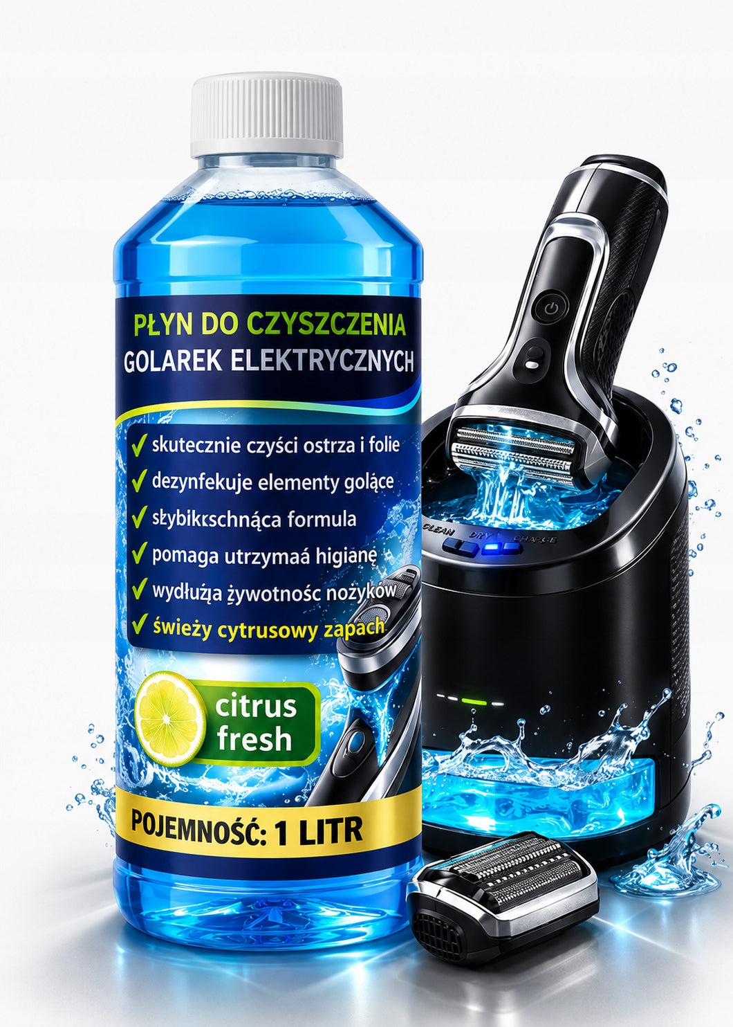 Cleaning Liquid Cartridge for CCR 1L Shavers Compatible with BRAUN AND 95% alk Packaging status original