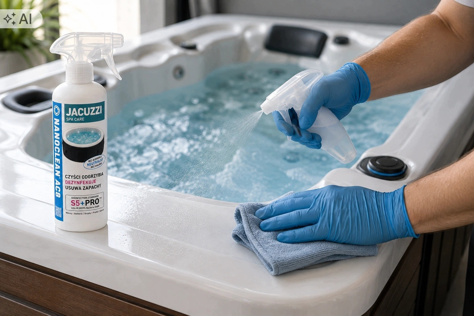Cleaning Liquid Jacuzzi SPA Hot Tubs Nanoclean AC8 490ml Packaging status original
