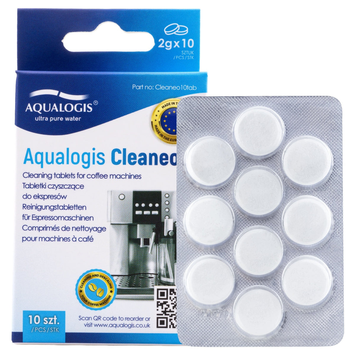 Cleaning and degreasing tablets Aqualogis Cleaneo for espresso machine 10 pcs.