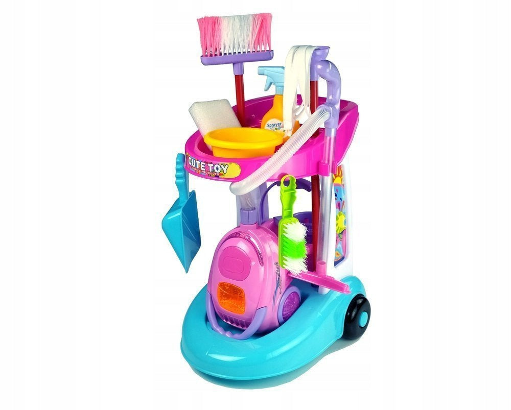 Cleaning kit for children vacuum cleaner broom mop bucket 8 el. Brand LEAN Toys