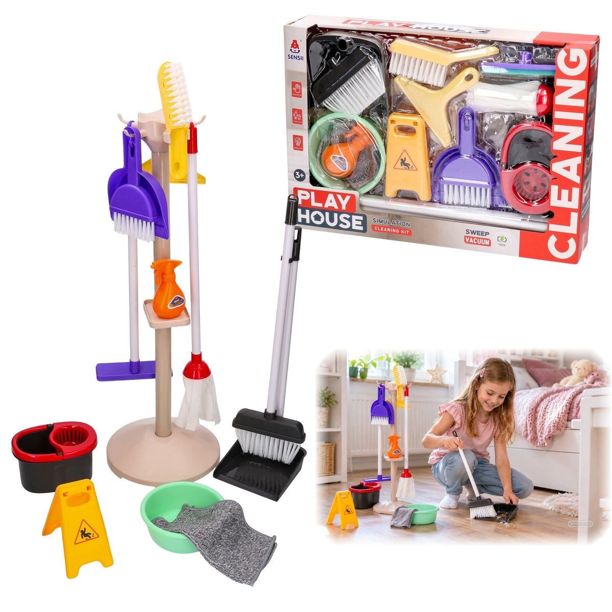 Cleaning kit mop, bucket, vacuum cleaner 6033