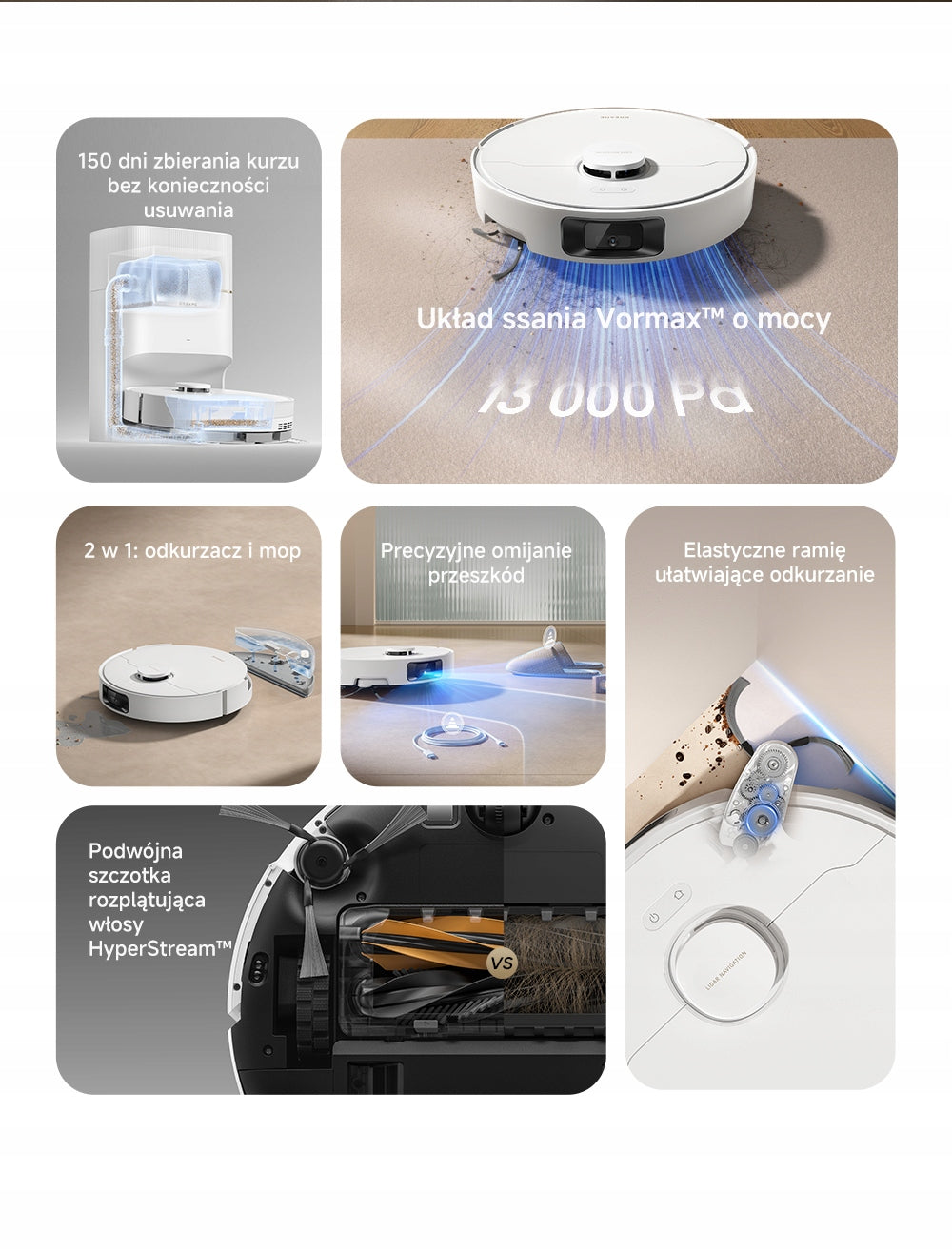 Cleaning robot Dreame D20 Pro Plus white Dominant color white