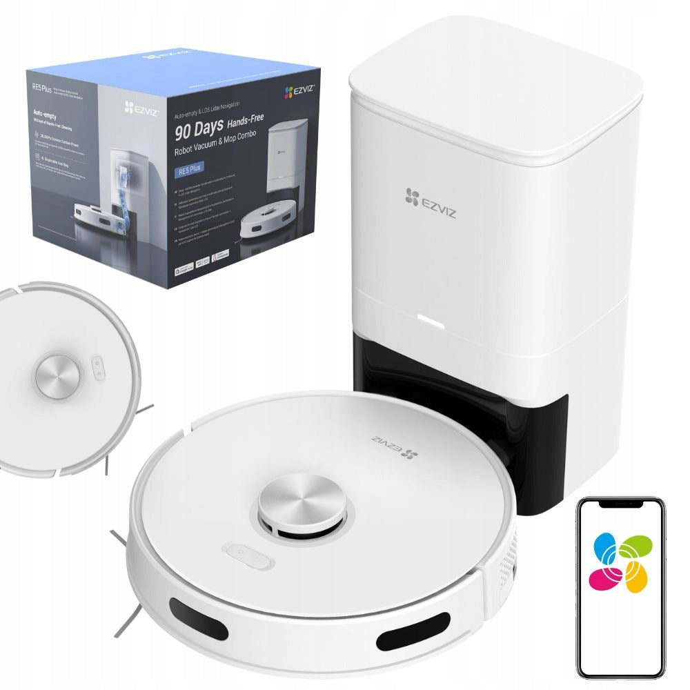 Cleaning robot Ezviz RE5 Plus 2w1 4000Pa 300 m² 300 ml LDS LiDAR White