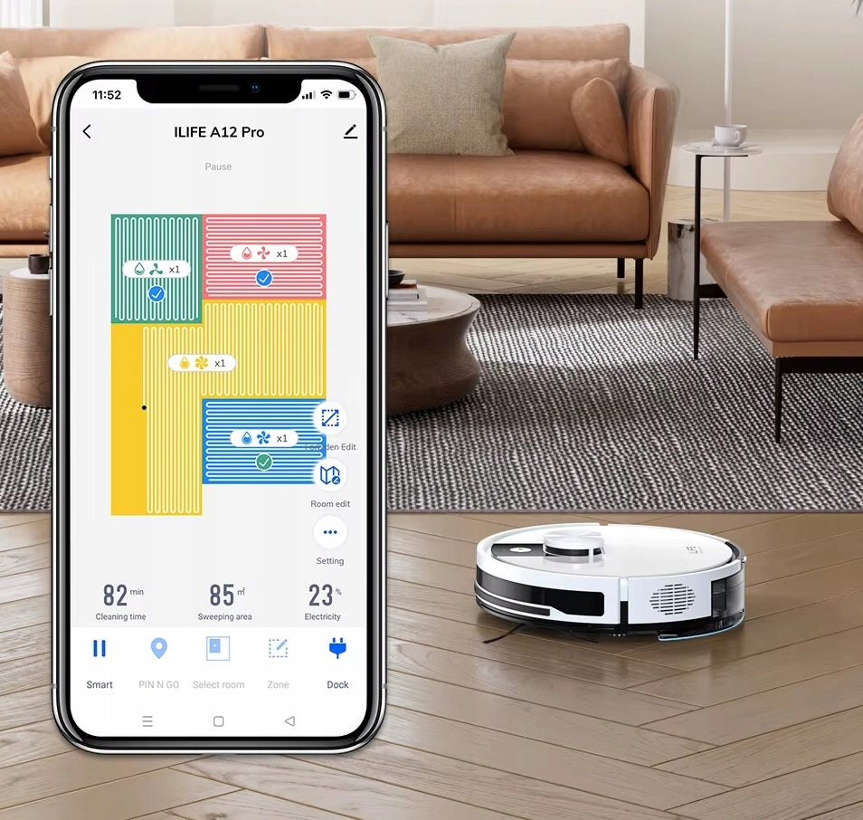 Cleaning robot ILIFE PRO A 12 white mopping mobile vacuum cleaner Dust container volume 0.5 l
