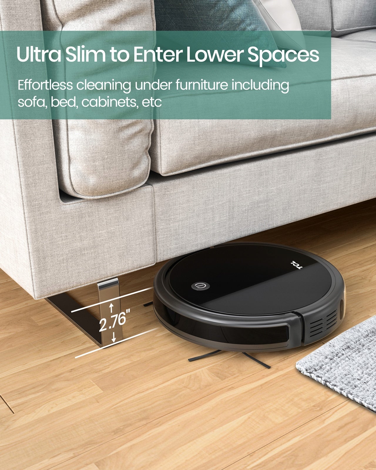 Cleaning robot TCL Sweeva 1000 Black Wireless operating time 120 min