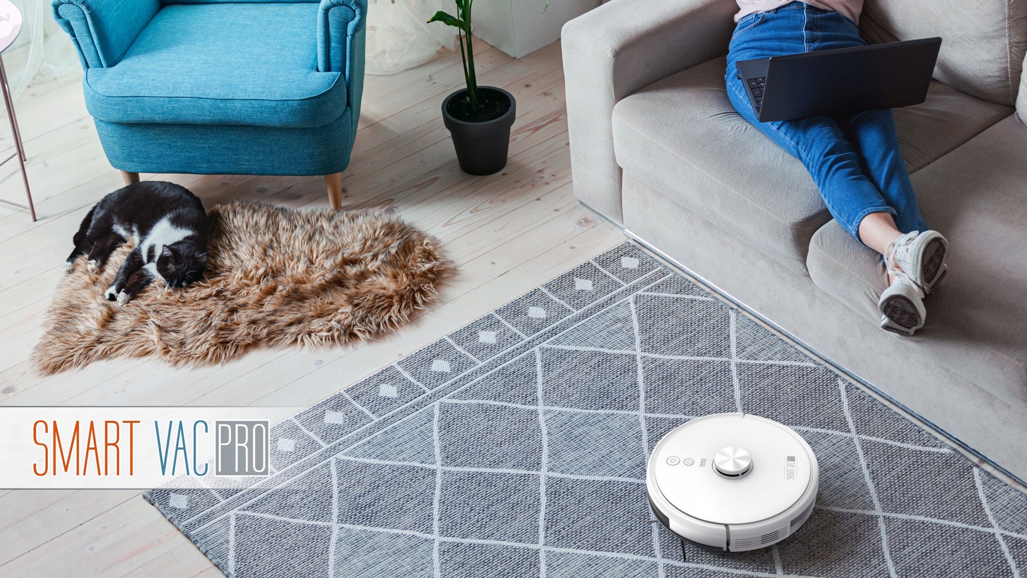 Cleaning robot vacuum cleaner TEESA SMART VAC PRO Wireless operating time 100 min