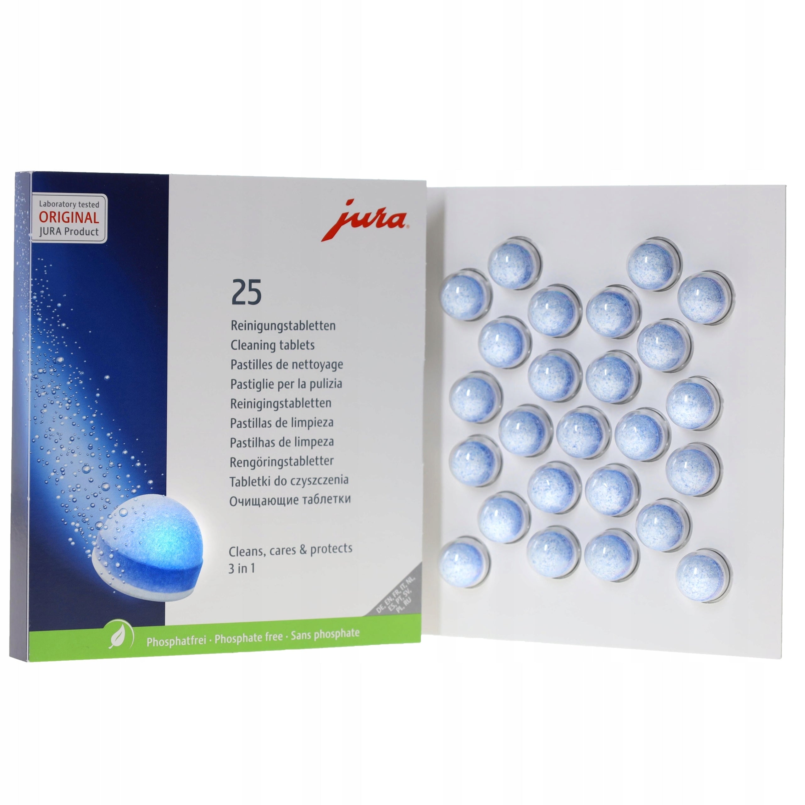Cleaning tablets 3 in 1 Jura 25045 three-phase 25 pcs. with hologram Packaging status original
