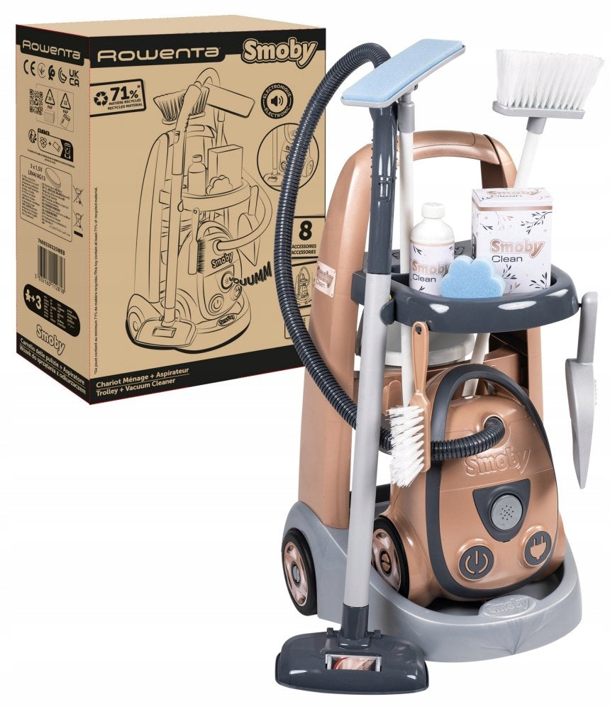 Cleaning trolley with vacuum cleaner ROWENTA sounds Accessories Smoby