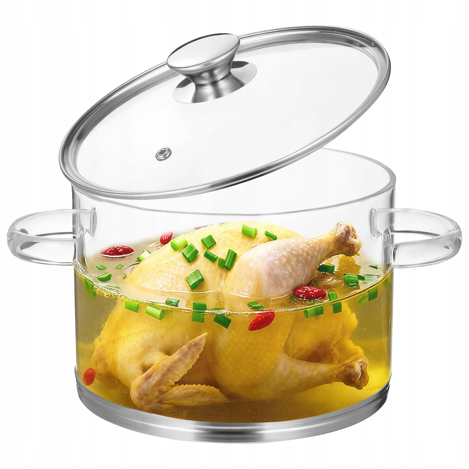 Clear Glass Simmer Pot Suitable for use with induction hobs 3.2L