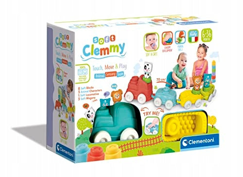 Clementoni ClemmySoft Animals Train for Kids Learning to crawl Gift Packaging status original