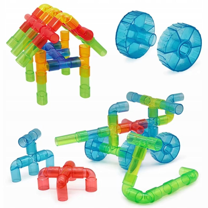 Clever Building Blocks Tubes Pastel Vehicles 64 elements Building Brand Toys4edu