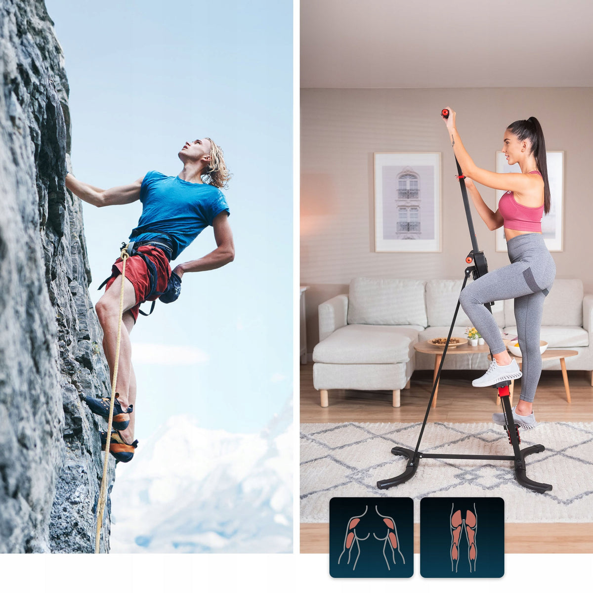 Climbing Vertical Climbing Simulator with Adjustable Handles Stepper Straight Packaging status original