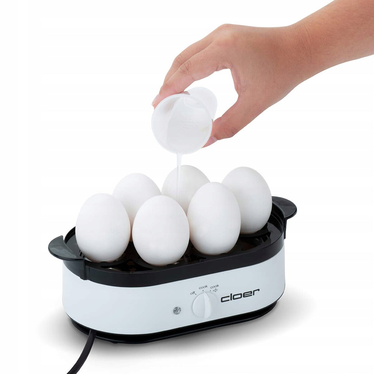 Cloer 6081 electric egg cooker 6 eggs 350W white stainless steel Brand Cloer