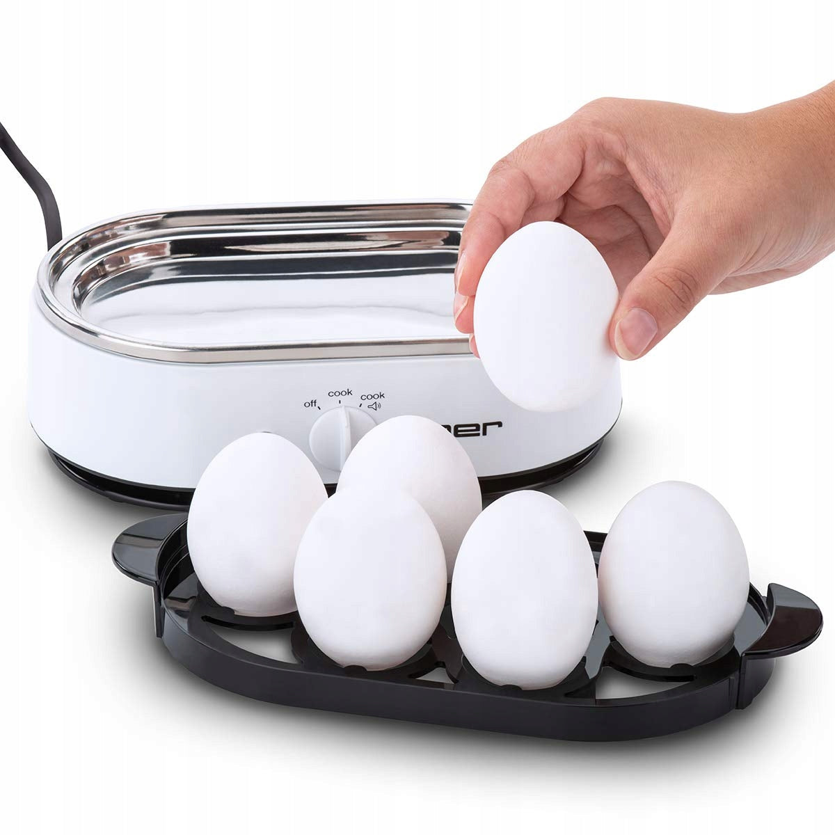 Cloer 6081 electric egg cooker 6 eggs 350W white stainless steel
