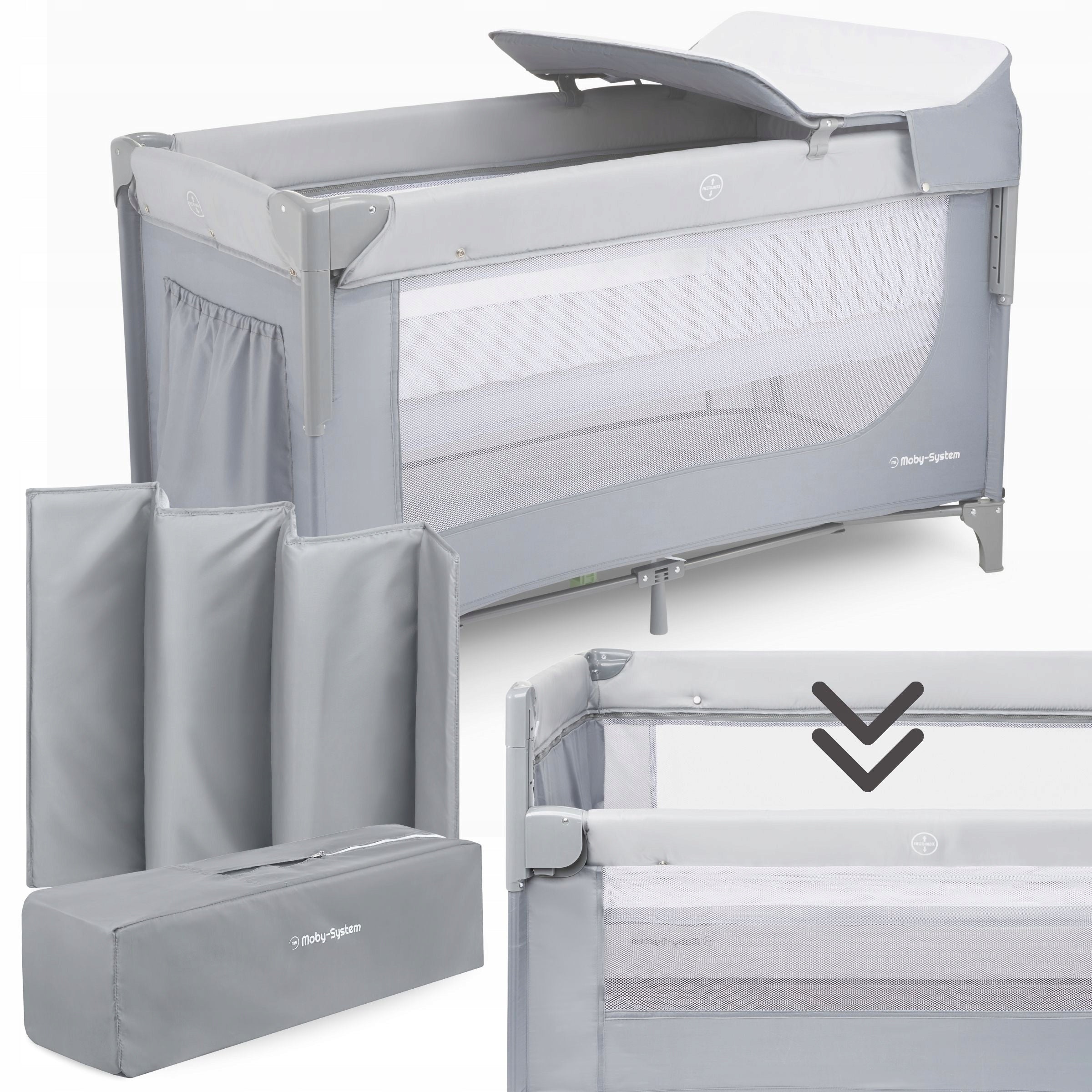 Closely 3in1 Travel Cot, Changing Table, Mattress, Carry Bag Packaging status original