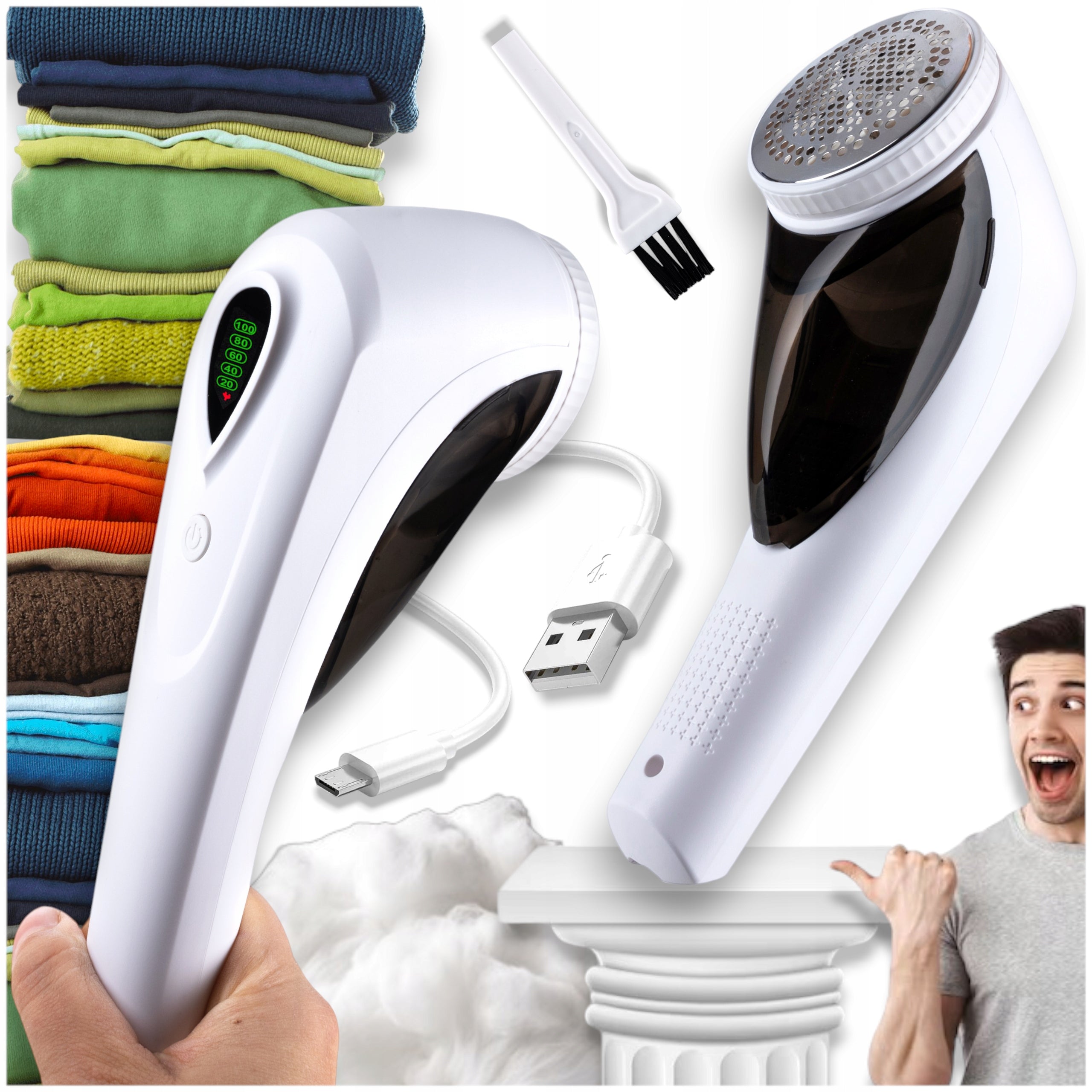 Clothes Shaver PRO LCD Upholstery Fabric Sweater Machine Wireless