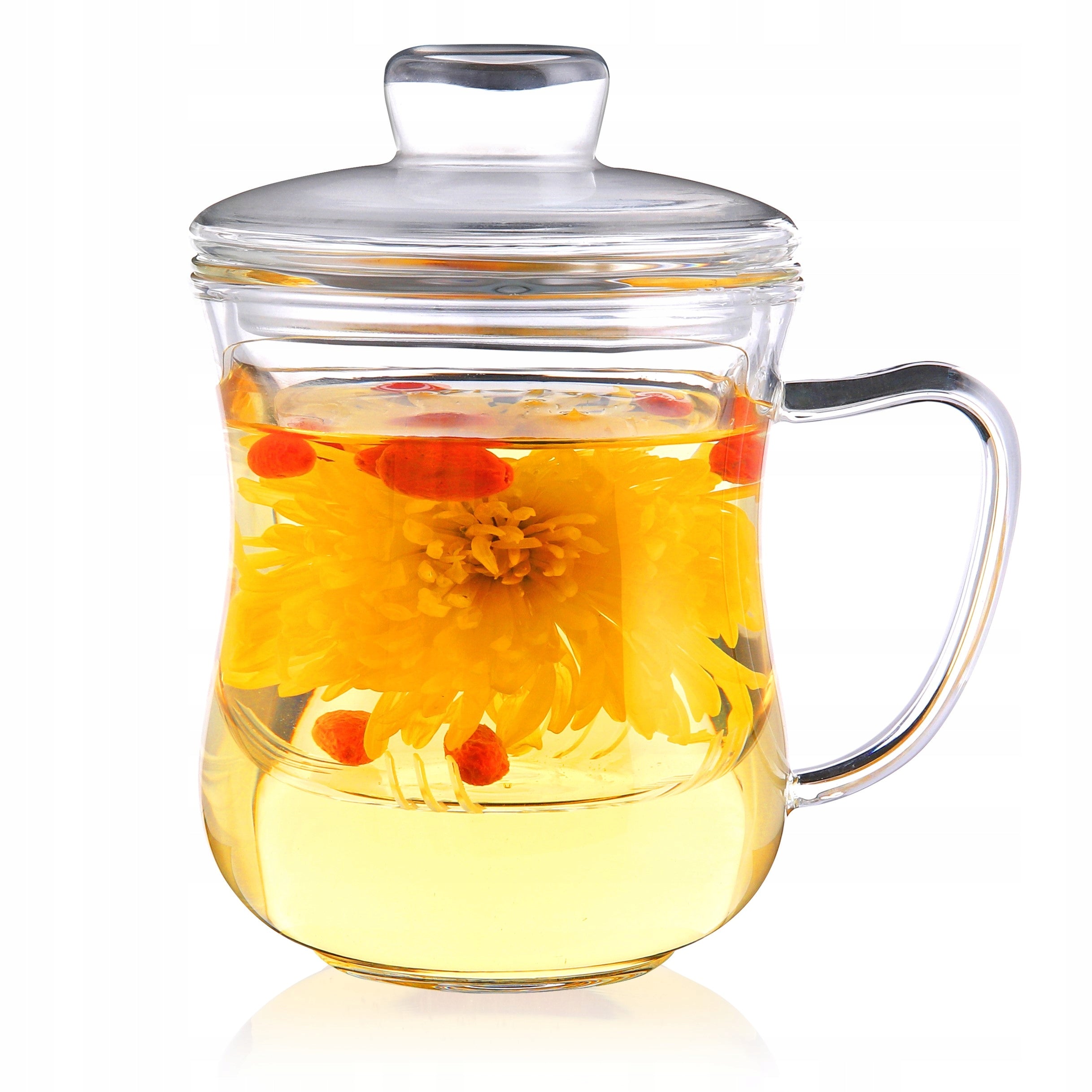CnGlass glass tea cup with infuser tea maker for tea and herb 300ml