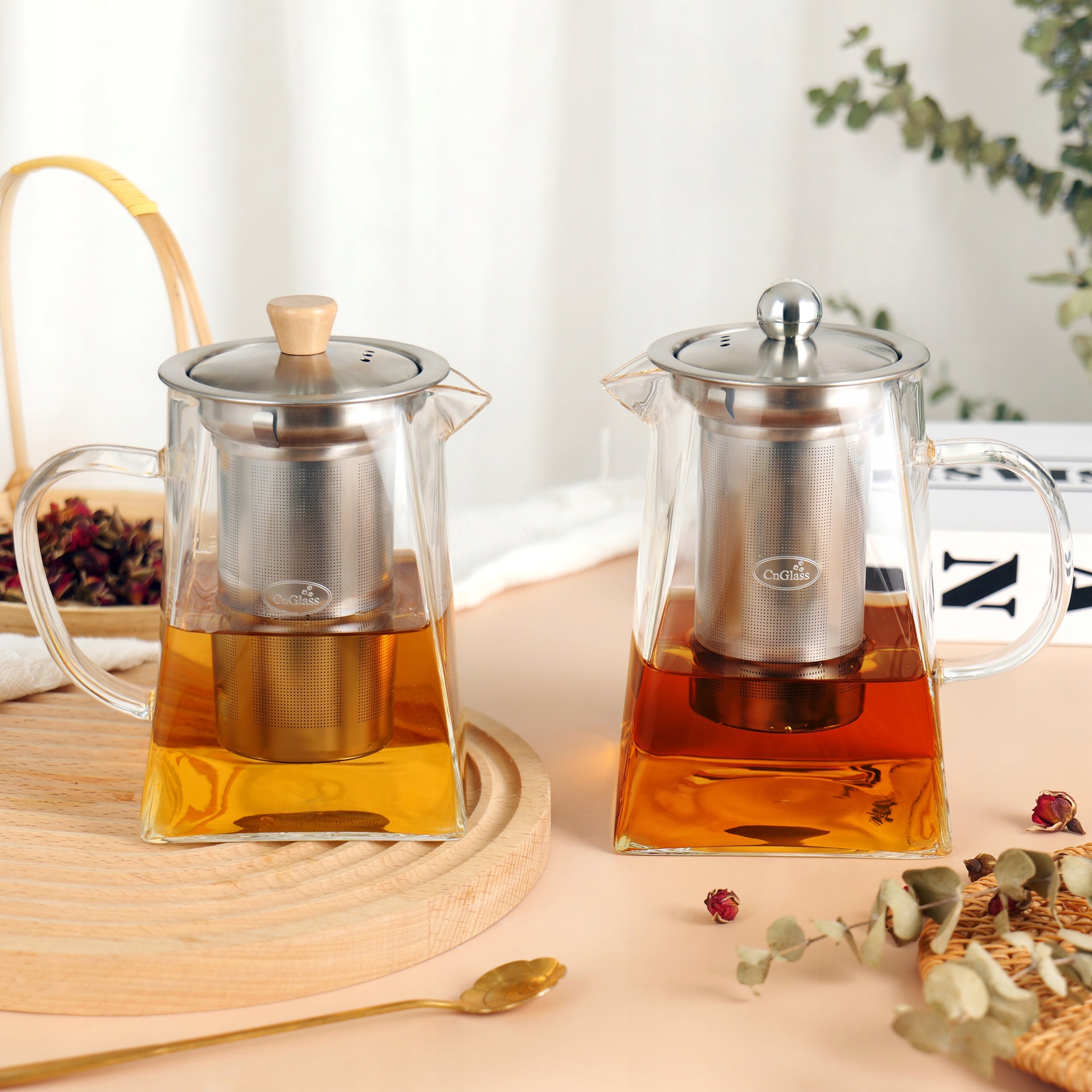 CnGlass glass teapot with infuser 700 ml jug, heat-resistant teapot Manufacturer code H20