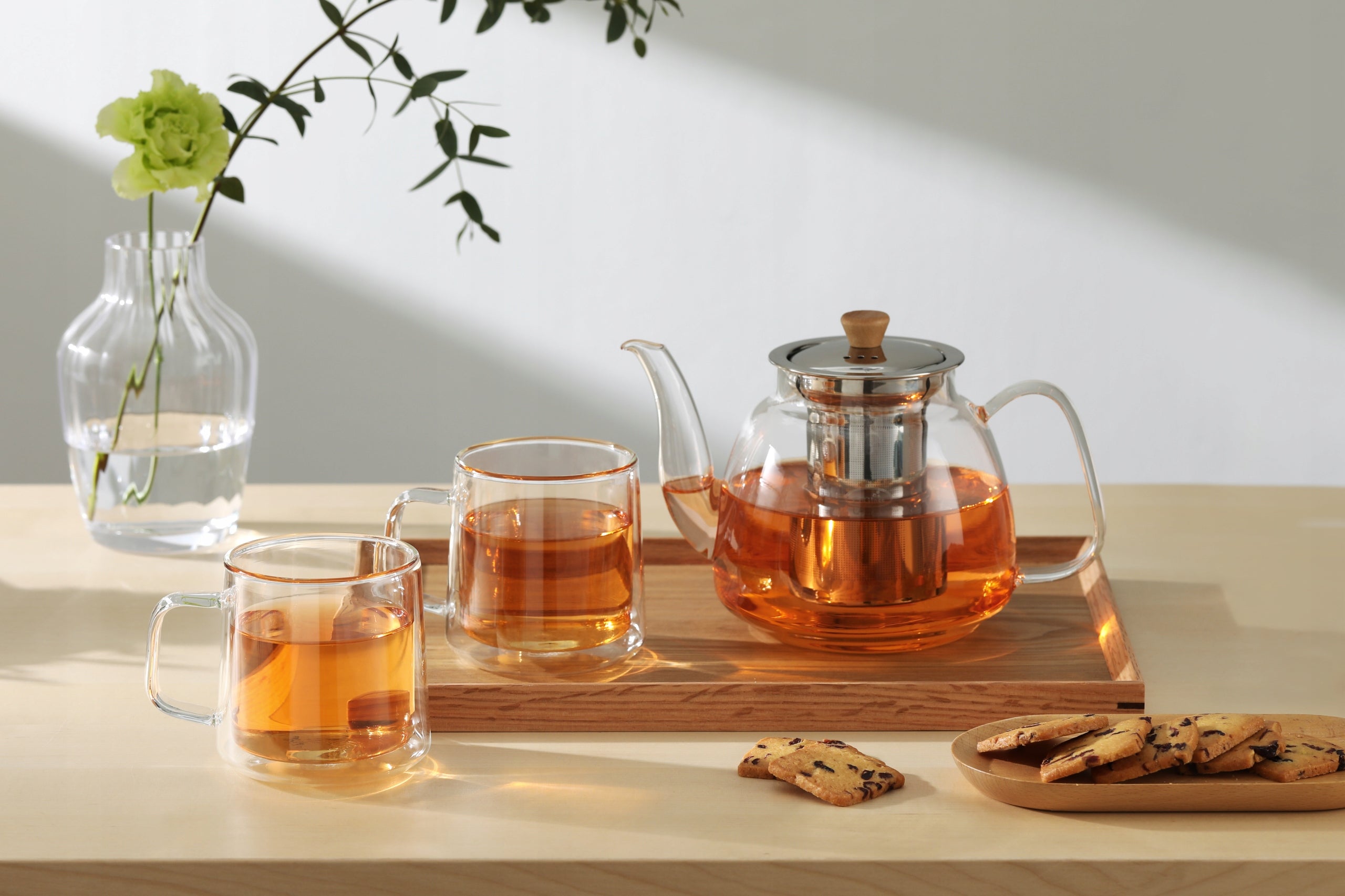 CnGlass glass teapot with stainless steel infuser 1100ml Manufacturer code H22