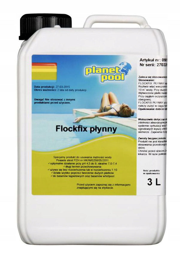 Coagulant for Clarification of water POOL Flockfix 3L | REMOVES MUNKY POOL WATER Packaging status original
