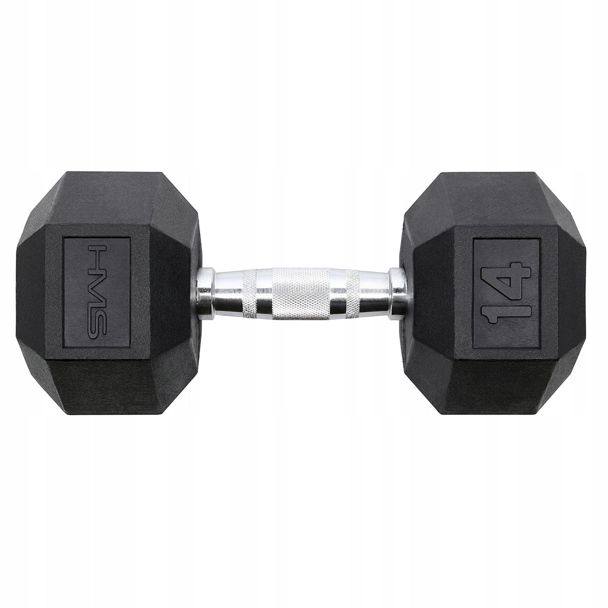 Coated/rubberized fixed dumbbells 1x 14 kg HMS Color black