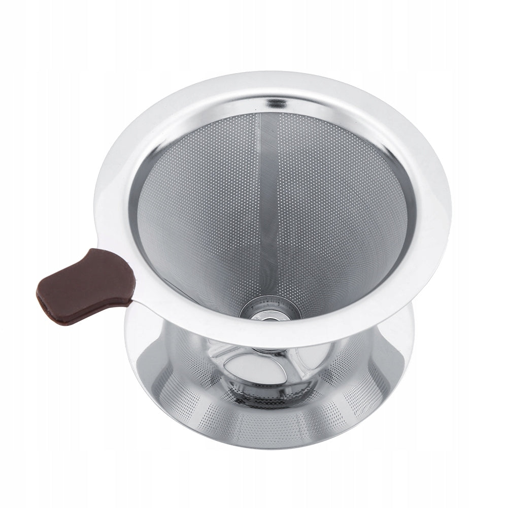 Coffee Filter Stainless Steel Double Layer Reusable with Stand