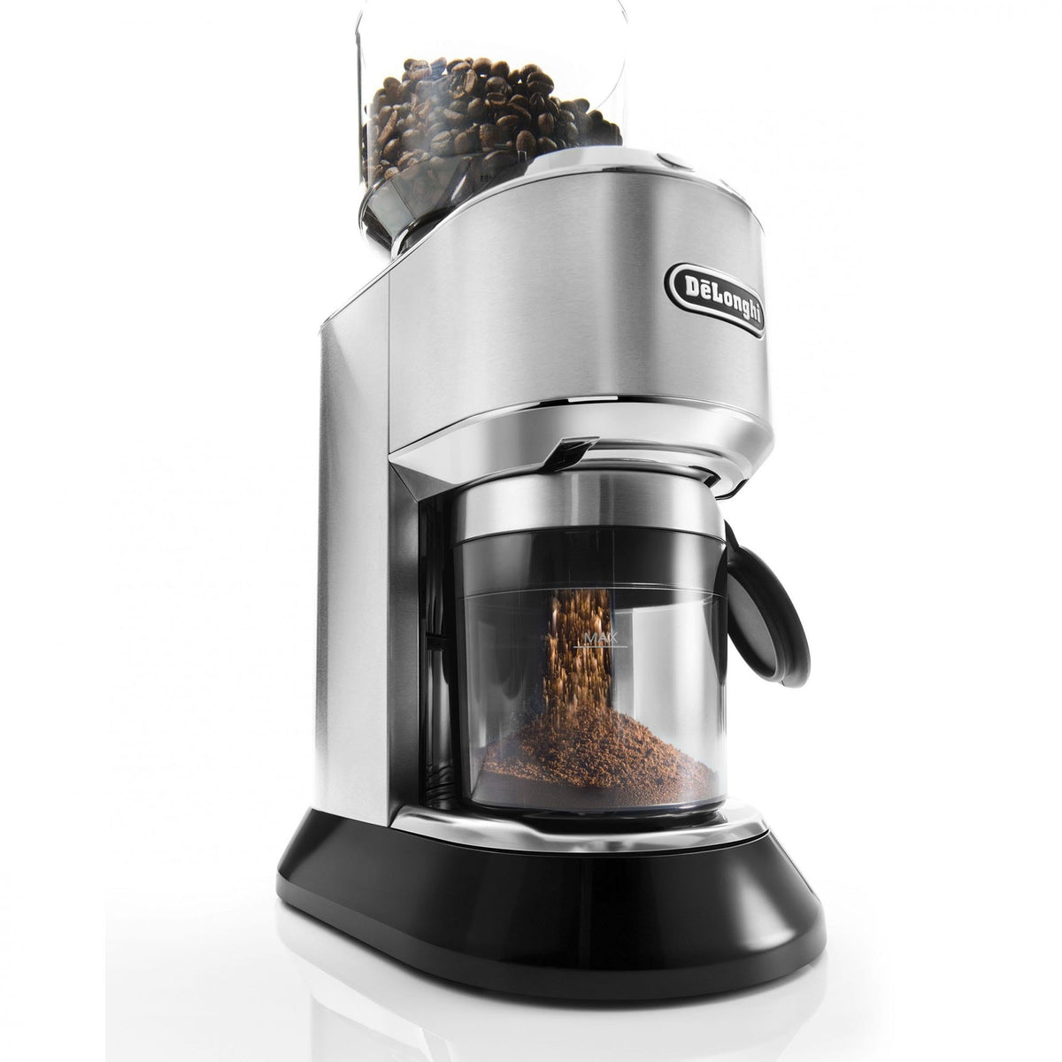 Coffee Grinder, 350g, 150W, "Dedica", Metal - DeLonghi Dominant color silver/gray