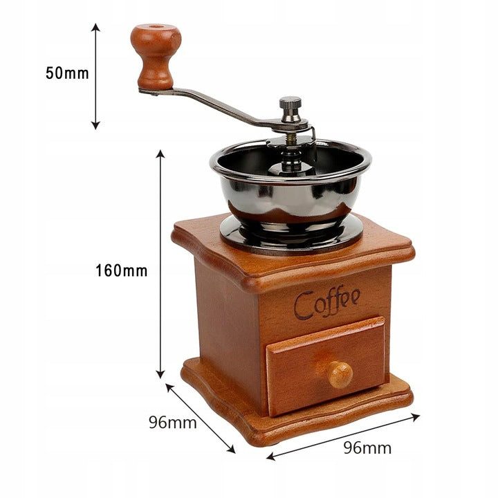 Coffee Grinder Handheld Wooden For Grinding Coffee Pepper Retro Strong Packaging status original