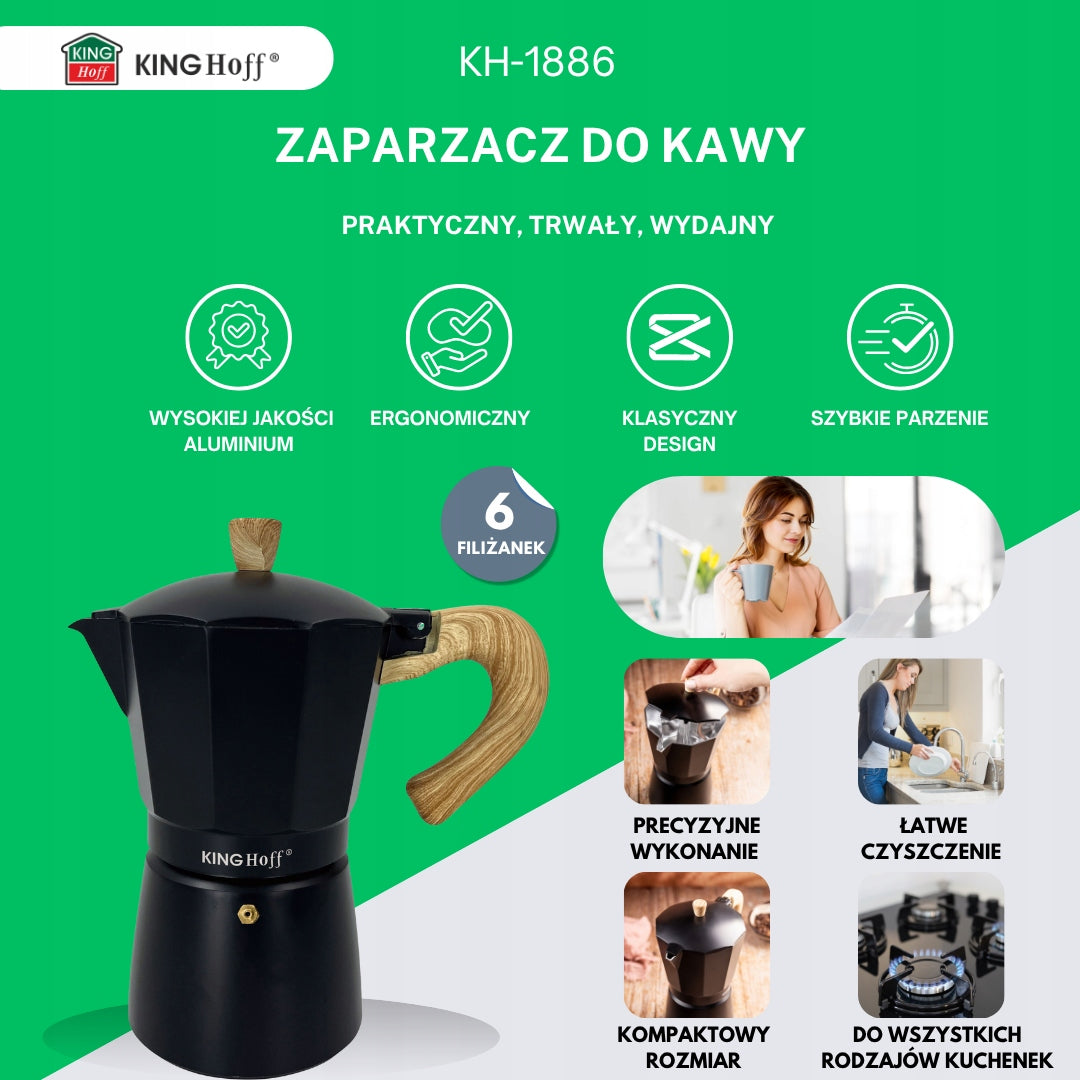 Coffee Maker KINGHoff KH-1886 Induction 6 Espresso Cups Manufacturer code KH-1886