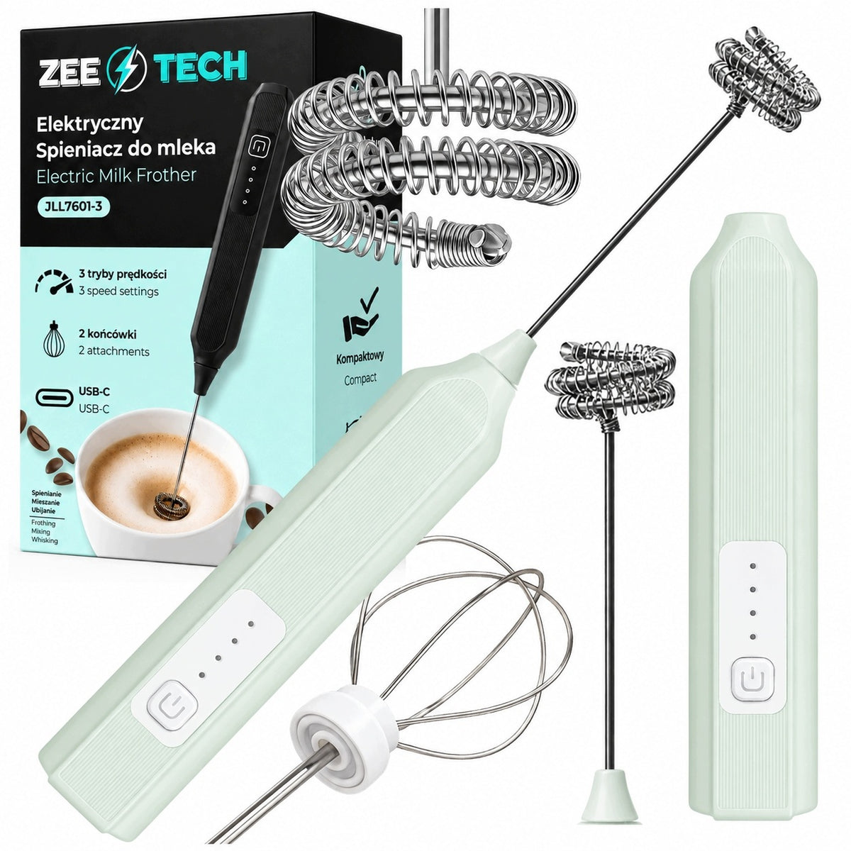 Coffee Milk Foamer Electric Handheld POWERFUL USB Beater 3 Modes 2in1