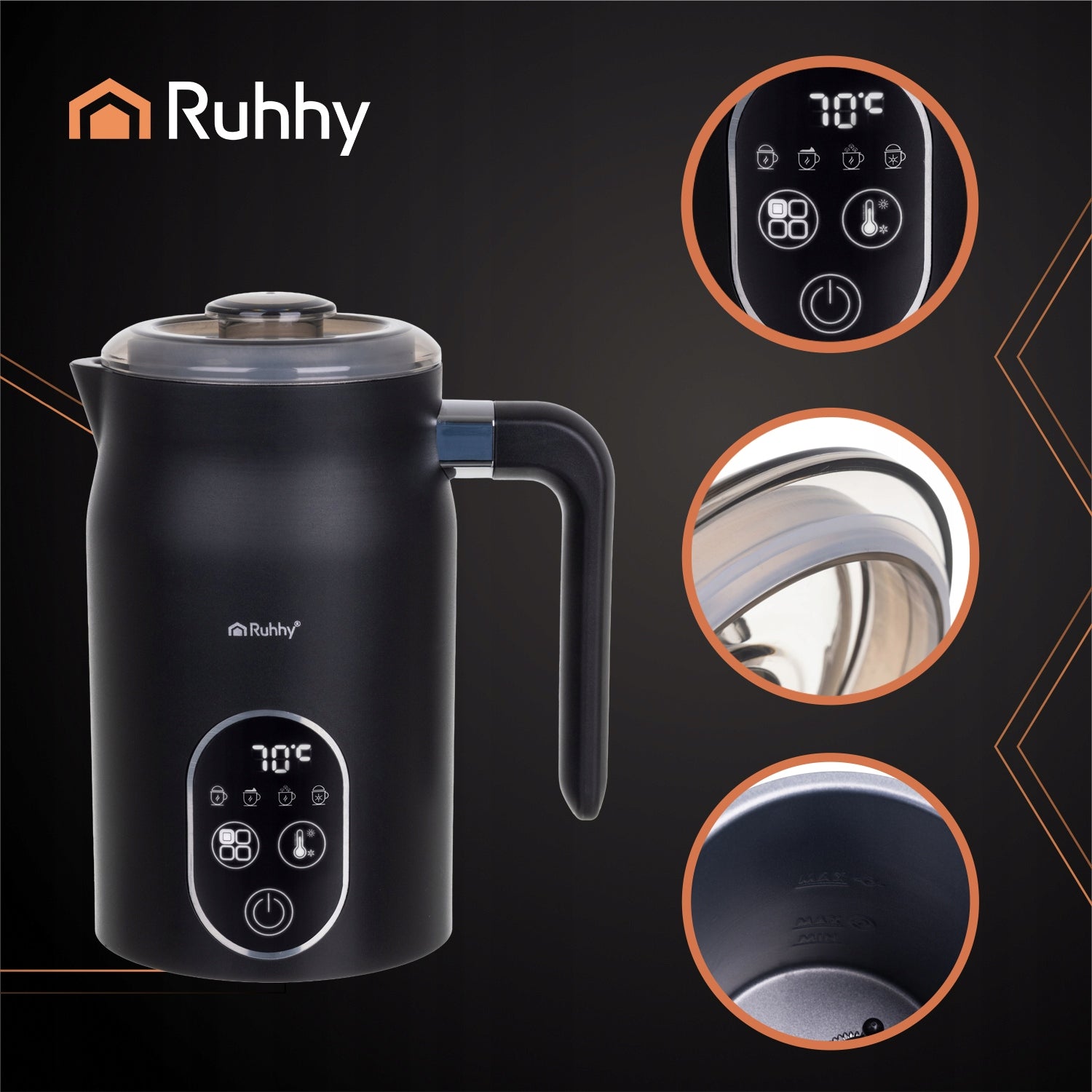 Coffee Milk Foamer Electric Heater 4in1 500W LED 270ml BPA FREE Packaging status original