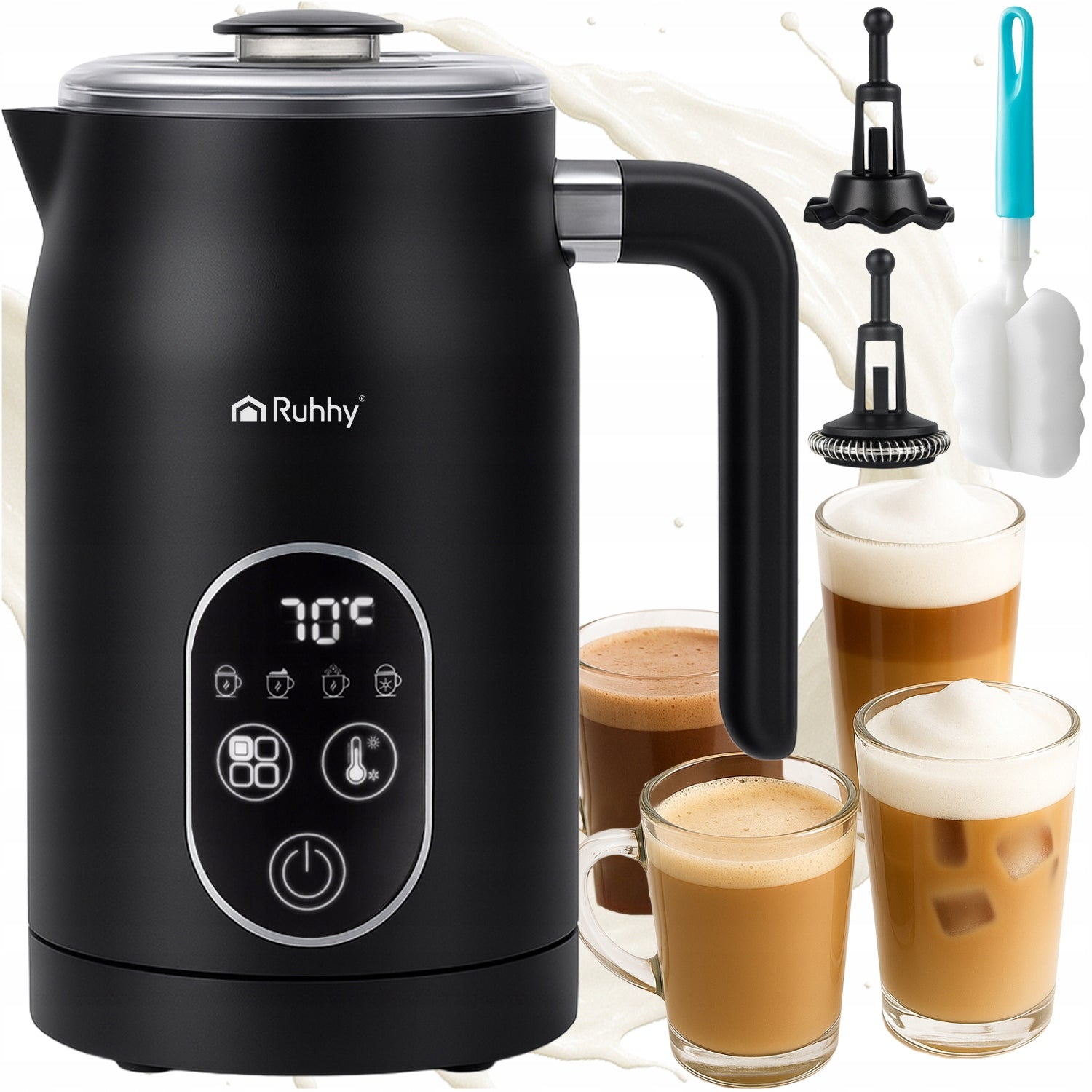 Coffee Milk Foamer Electric Heater 4in1 500W LED 270ml BPA FREE