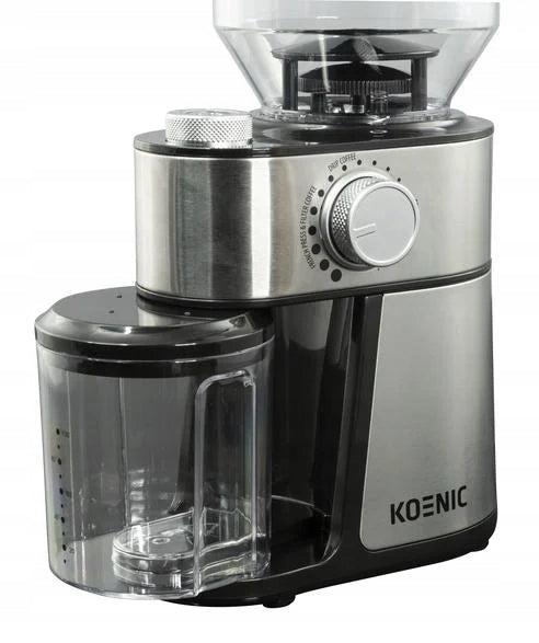 Coffee grinder KOENIC KGC 2221 M Stainless steel/black Packaging status original