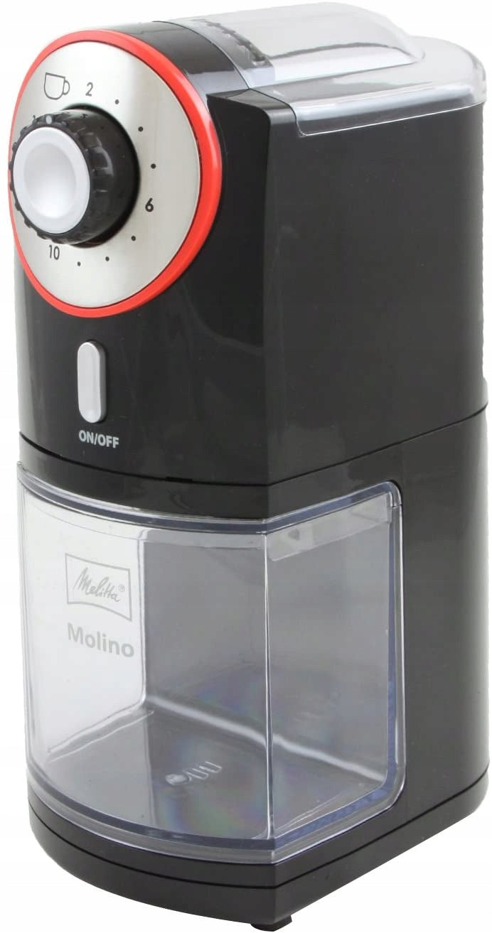 Coffee grinder MELITTA Molino - red and black Batteries included no