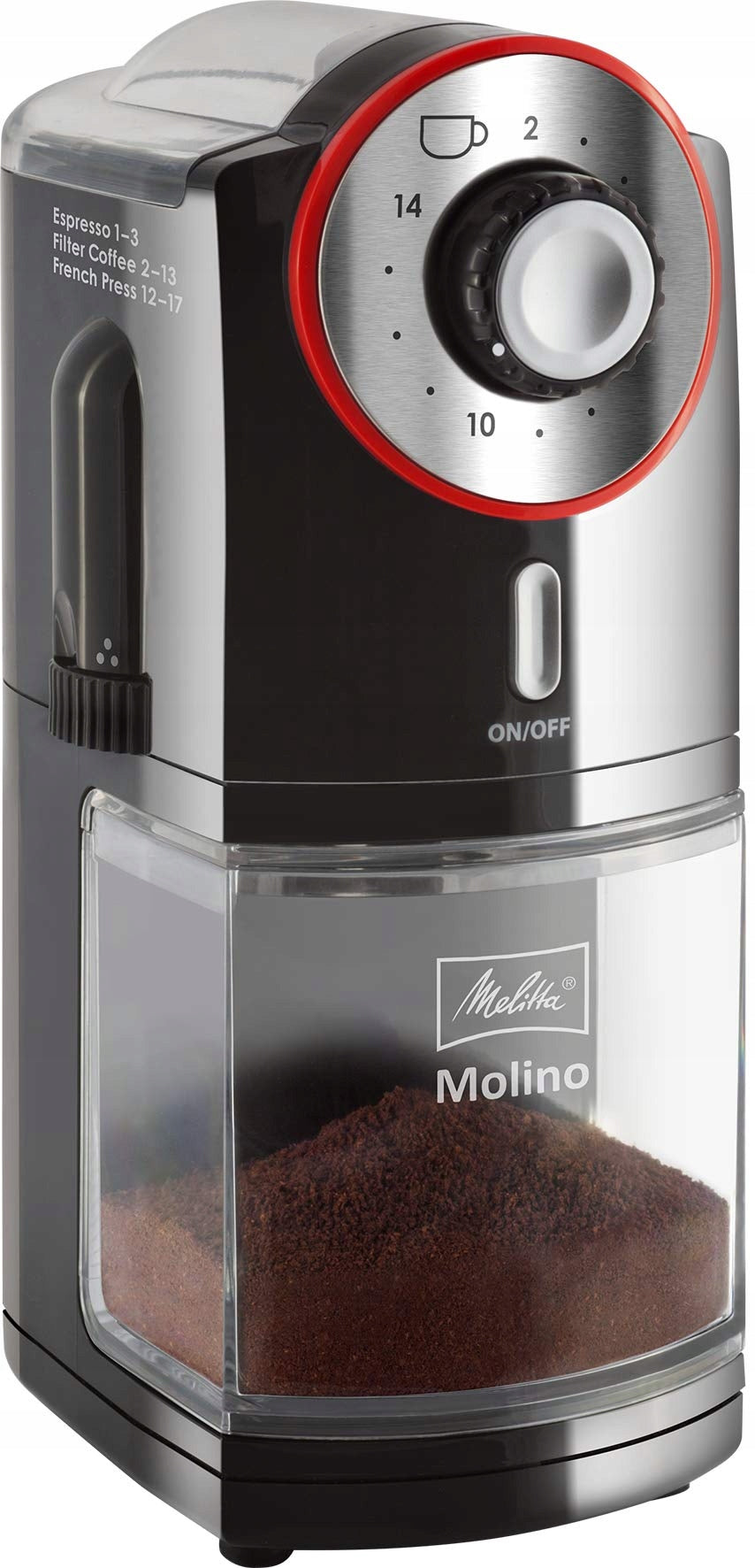 Coffee grinder MELITTA Molino - red and black Brand Melitta
