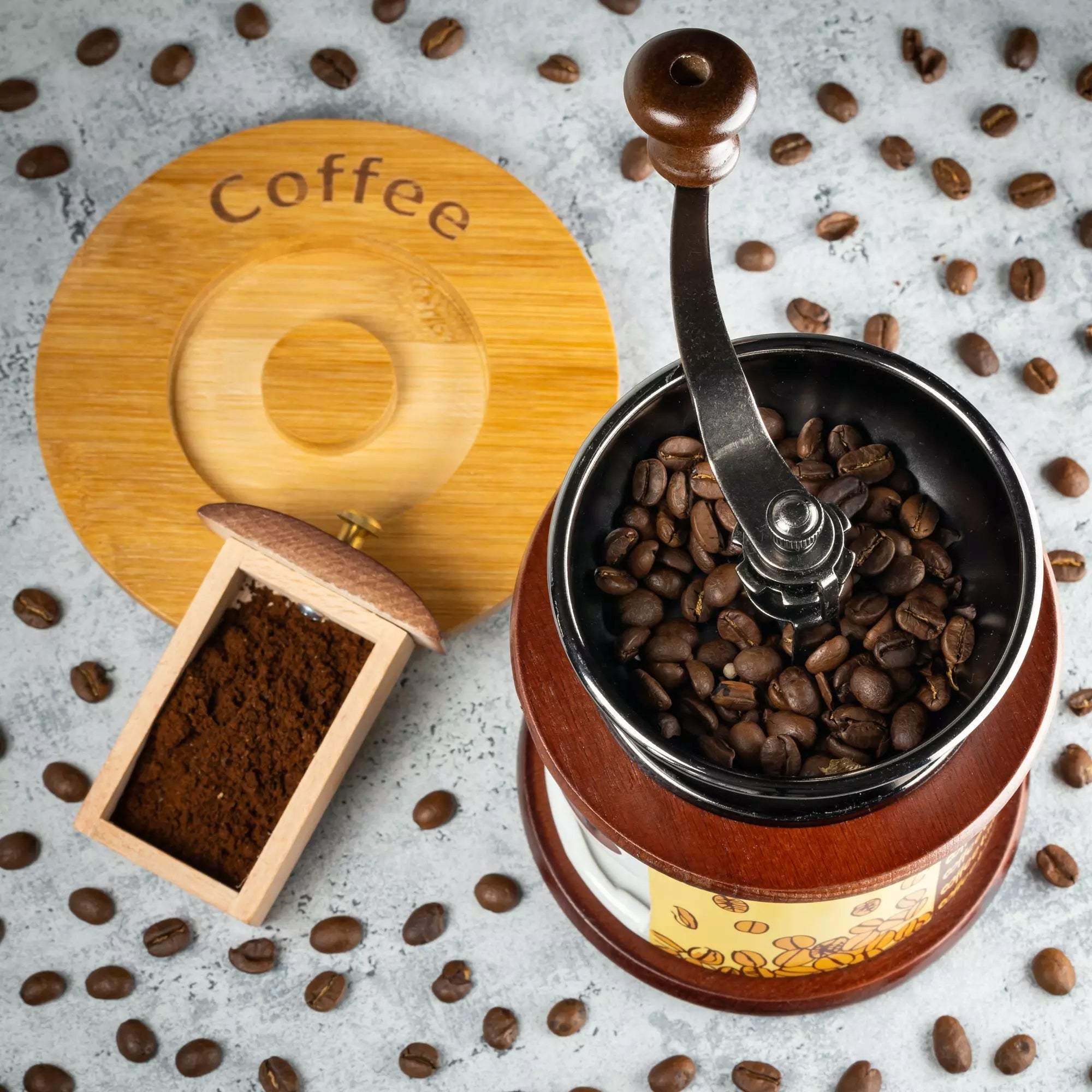 Coffee grinder, ceramics -wood, Ø12 x 20cm Kinghoff Model KH-4144