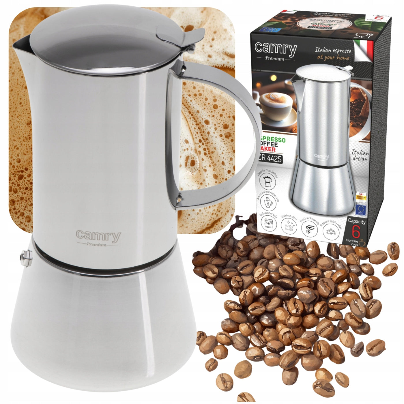 Coffee maker Camry CR 4425 350ml – espresso coffee maker for 6 cups