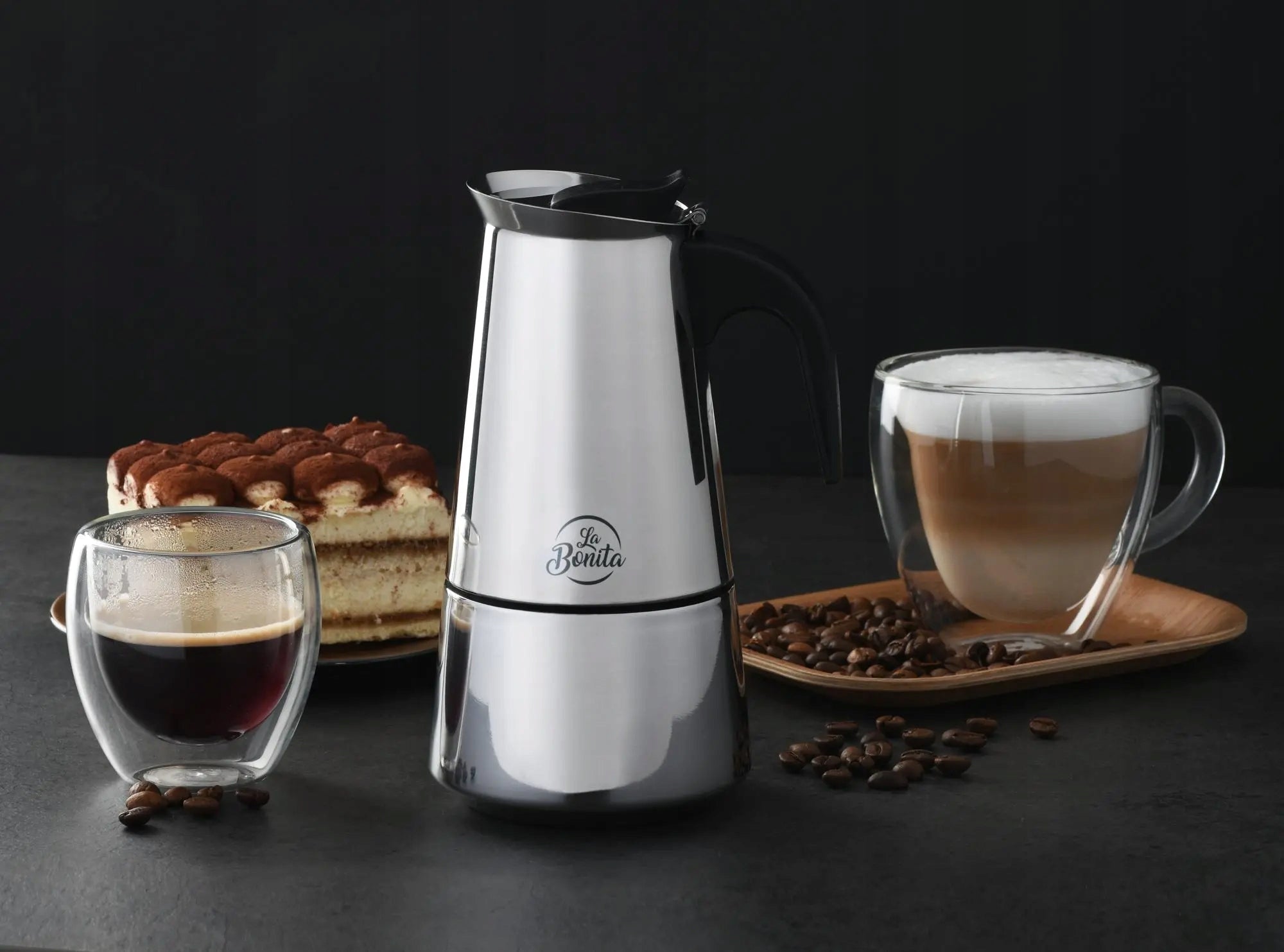 Coffee maker La Bonita LBK003 Stainless Steel Pressure 300 ml 6 cups Packaging status original