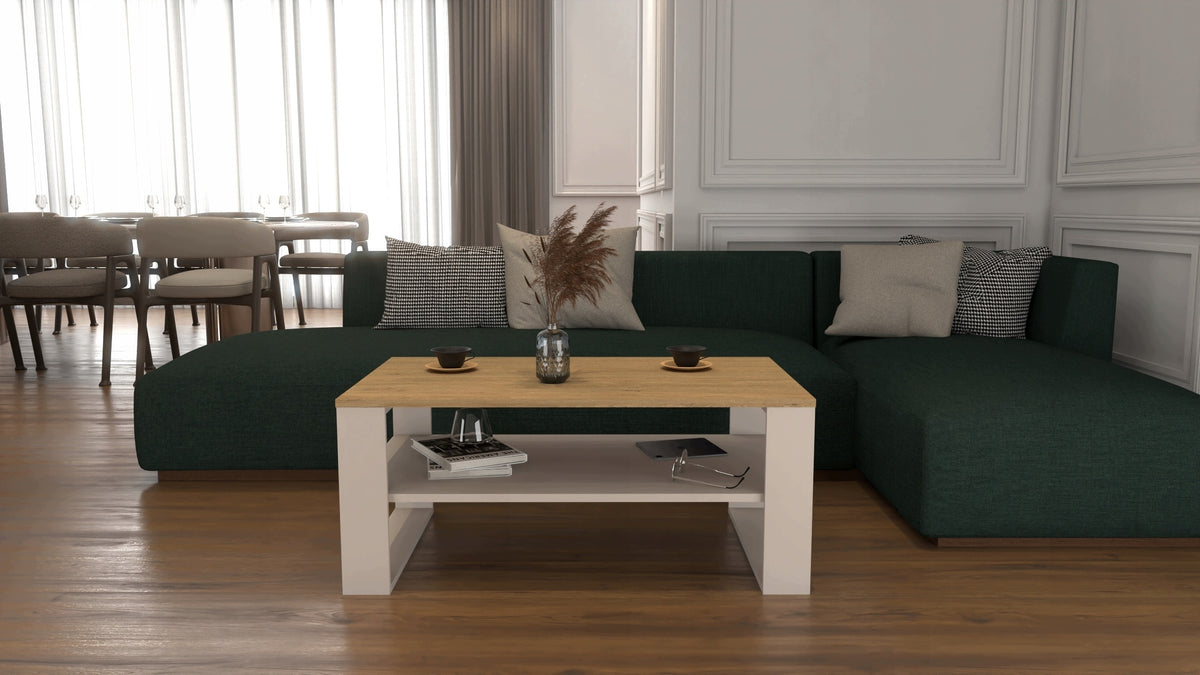 Coffee table in loft style modern cashmere stone oak Manufacturer code 45879