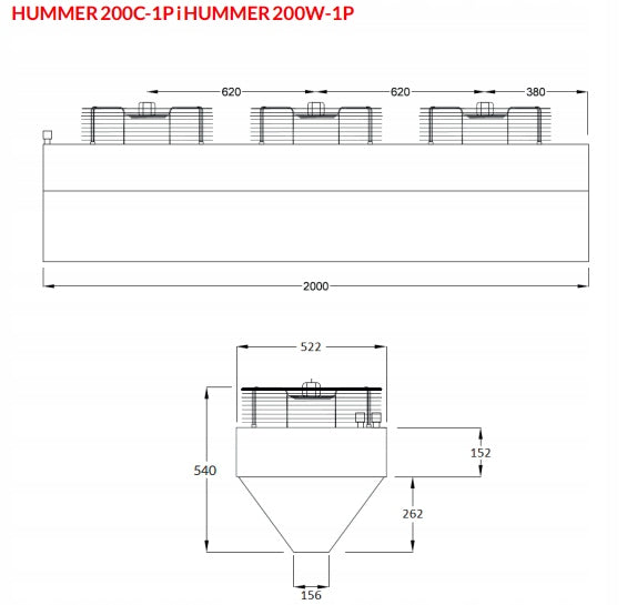 Cold Air Curtain HUMMER ACH200C-1P 200cm 2m Industrial Brand Reventon