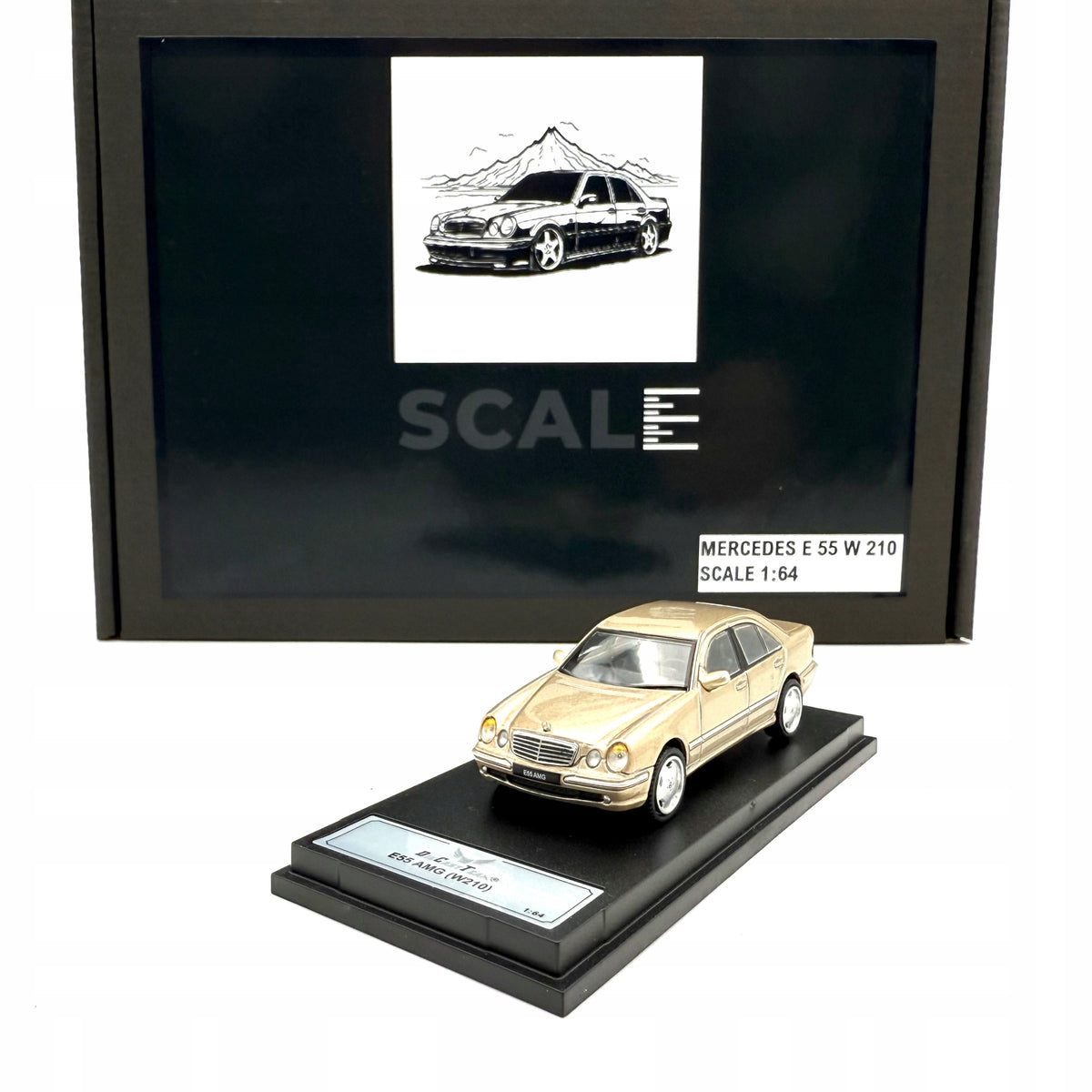 Collectible model of the MERCEDES W210 E55 in 1:64 scale Brand no brand