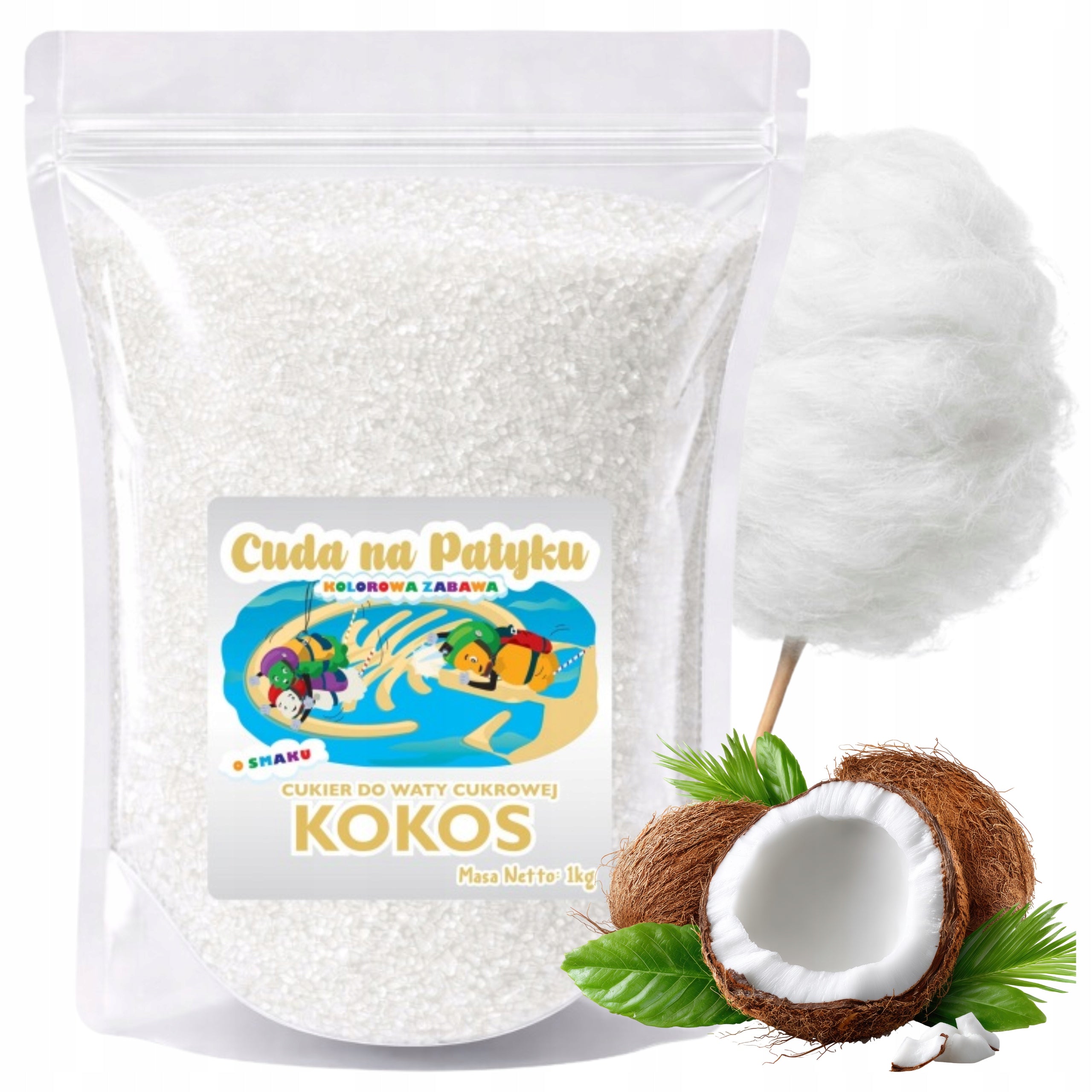 Colorful Cotton Candy Sugar for Coconut Flavour Machine 1 KG White