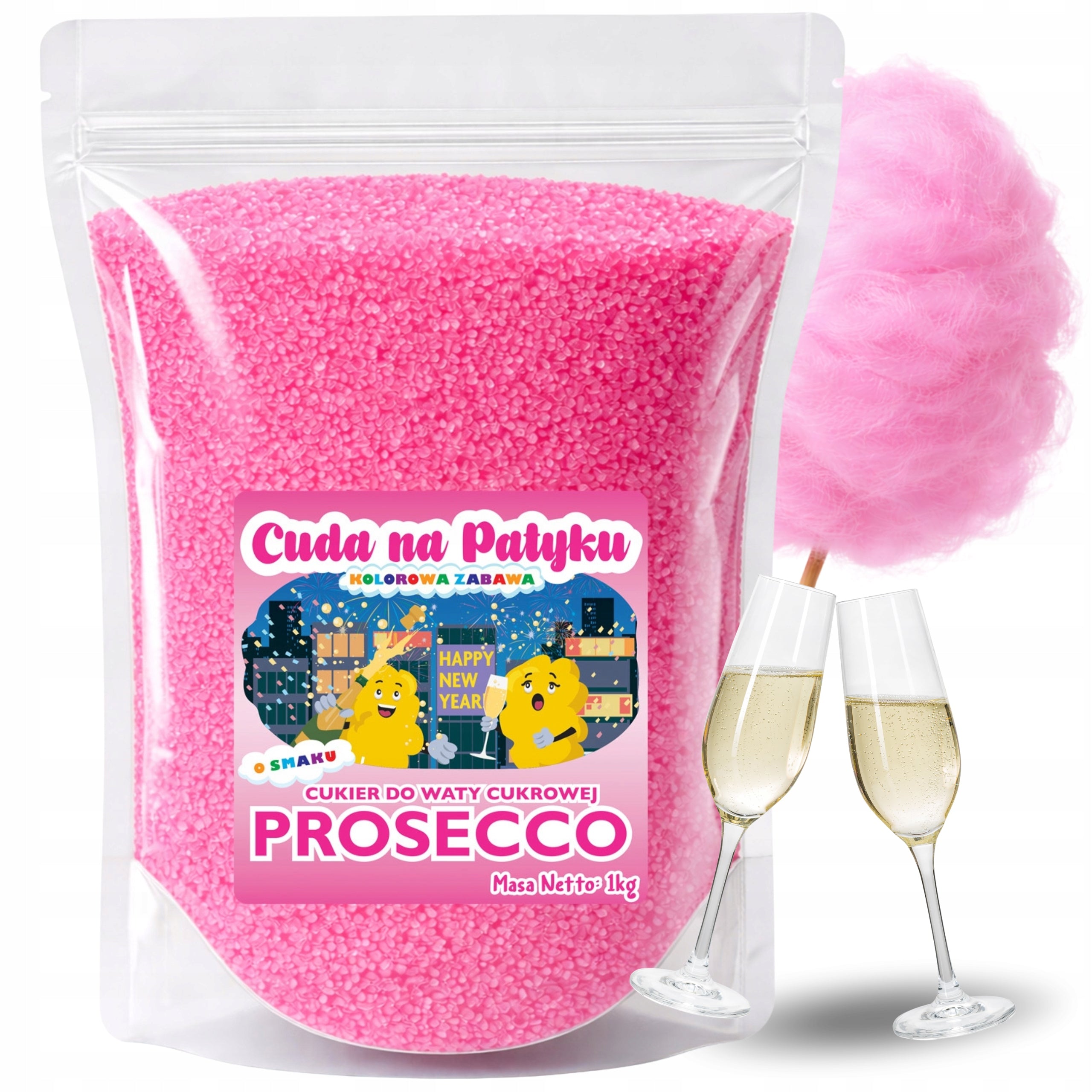 Colorful Cotton Candy Sugar for Flavor Machine 1 kg Prosecco Champagne