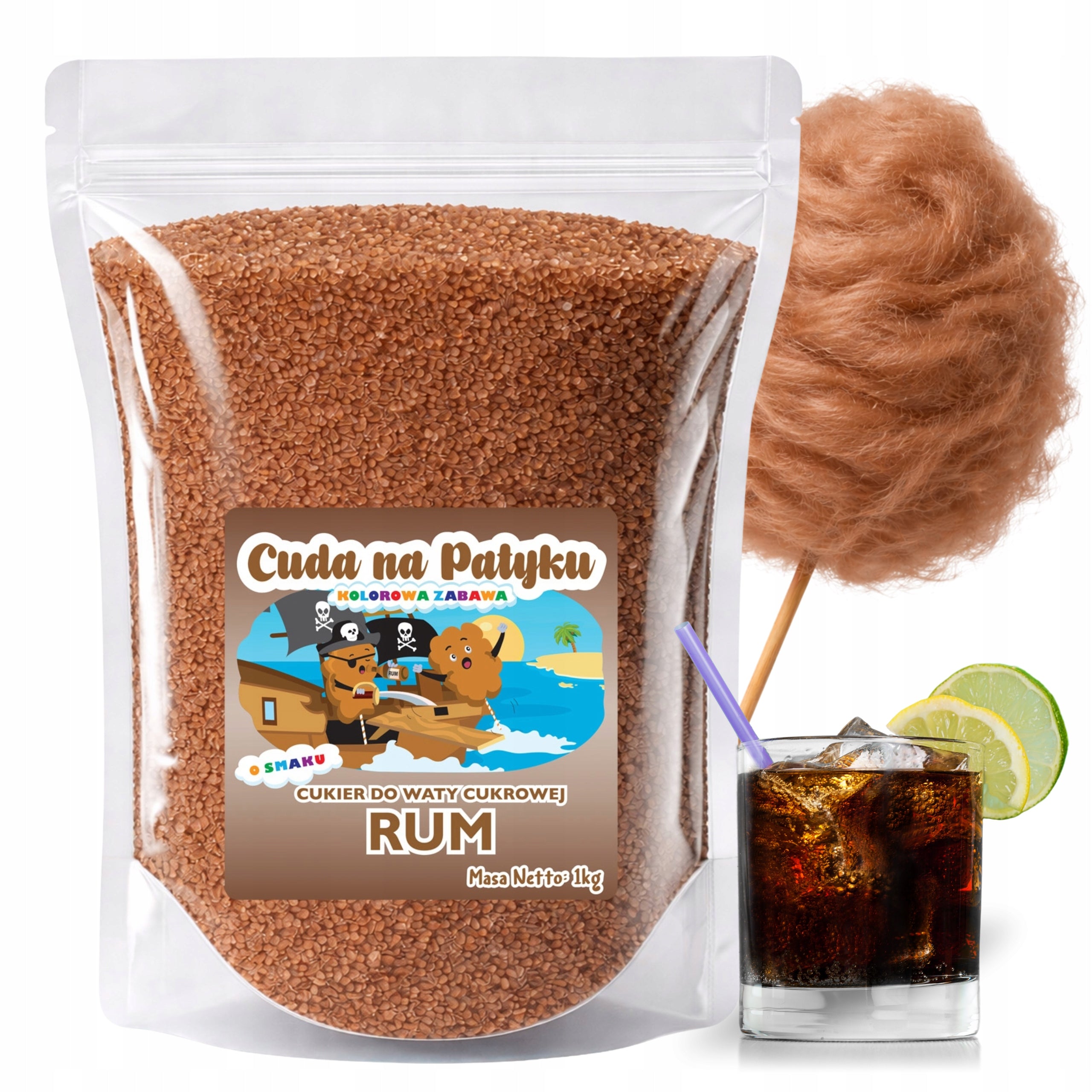 Colorful Cotton Candy Sugar for Flavor Stick Machine 1 kg Rum
