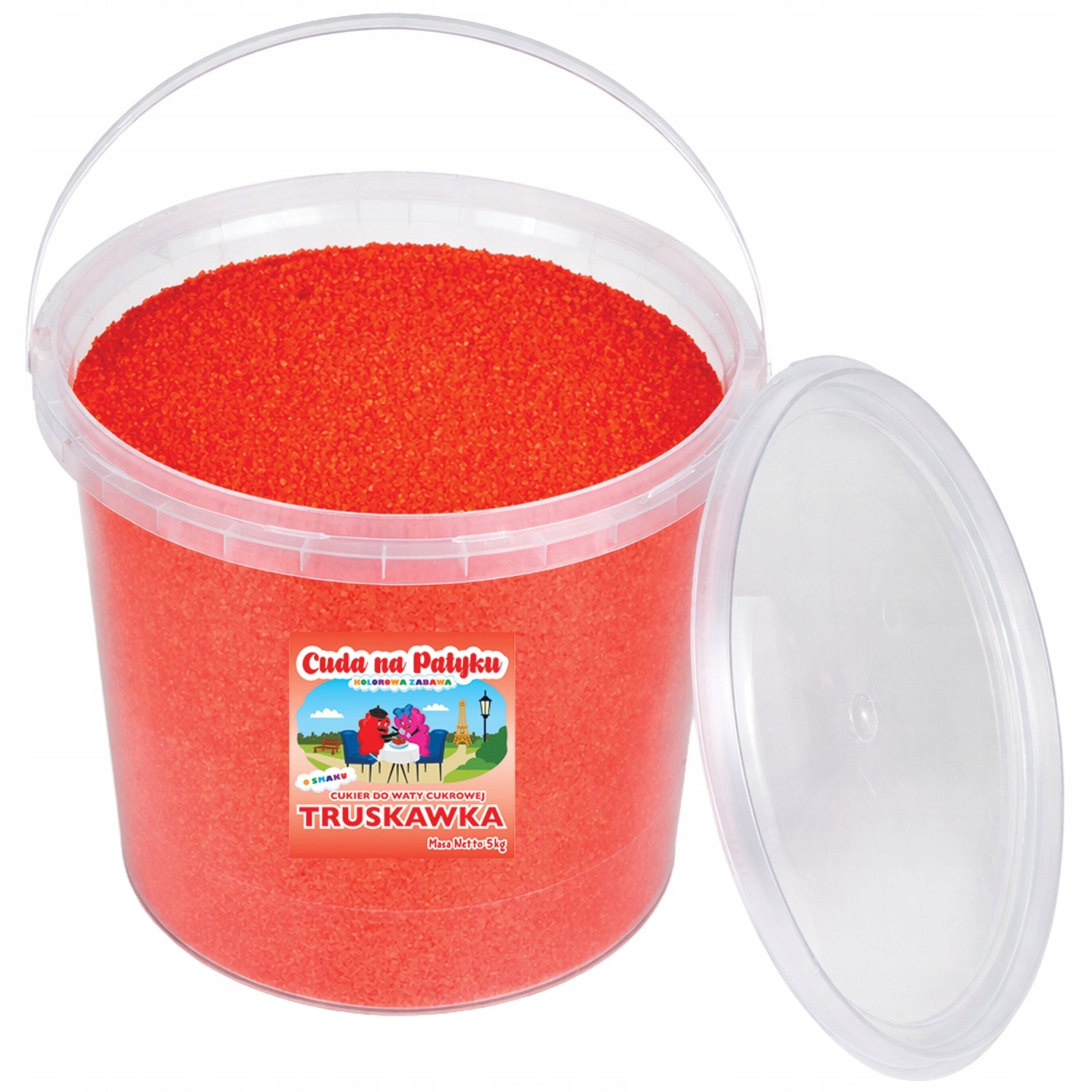 Colorful Sugar for Cotton Candy Flavored for Machines 5 kg Strawberry Packaging status original