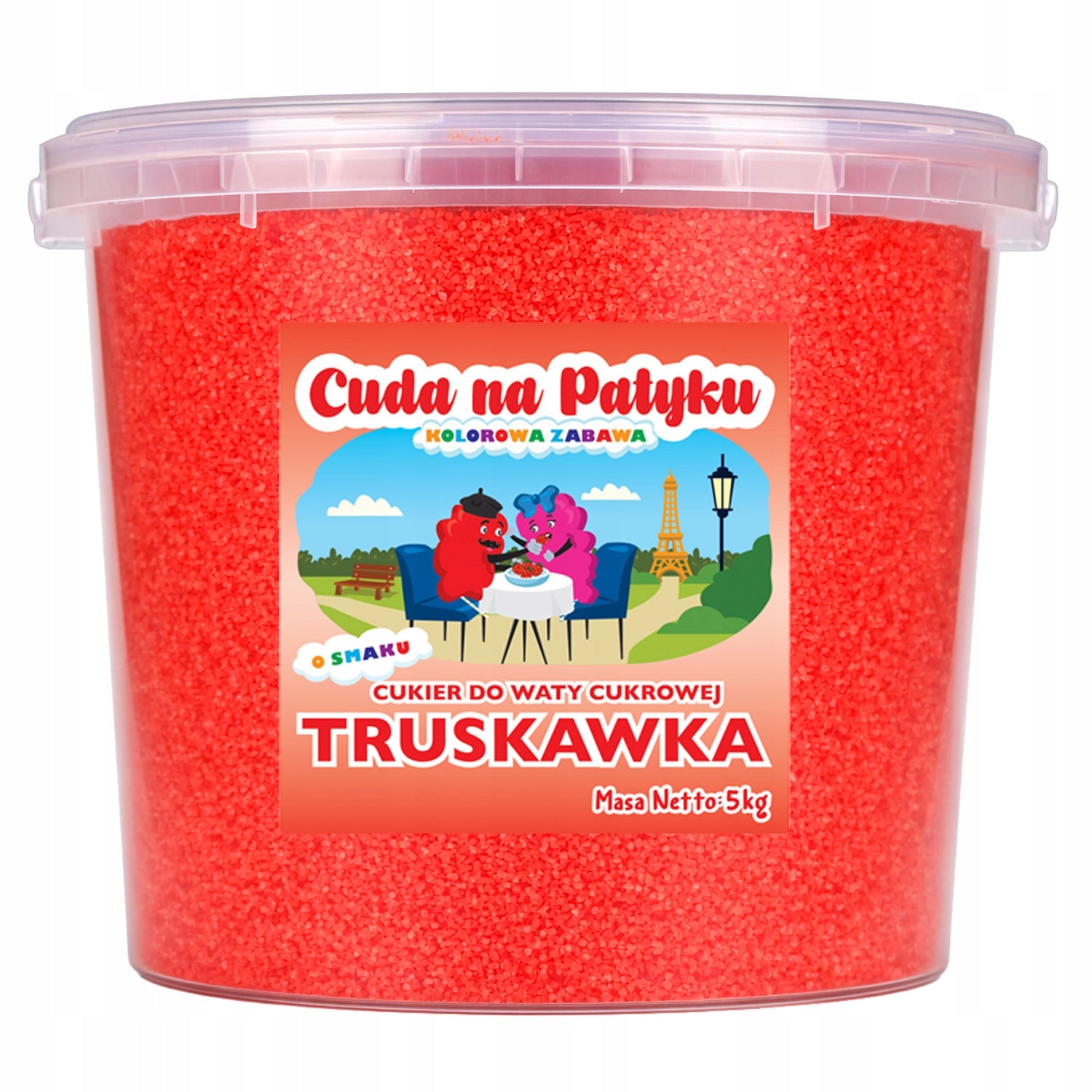 Colorful Sugar for Cotton Candy Flavored for Machines 5 kg Strawberry