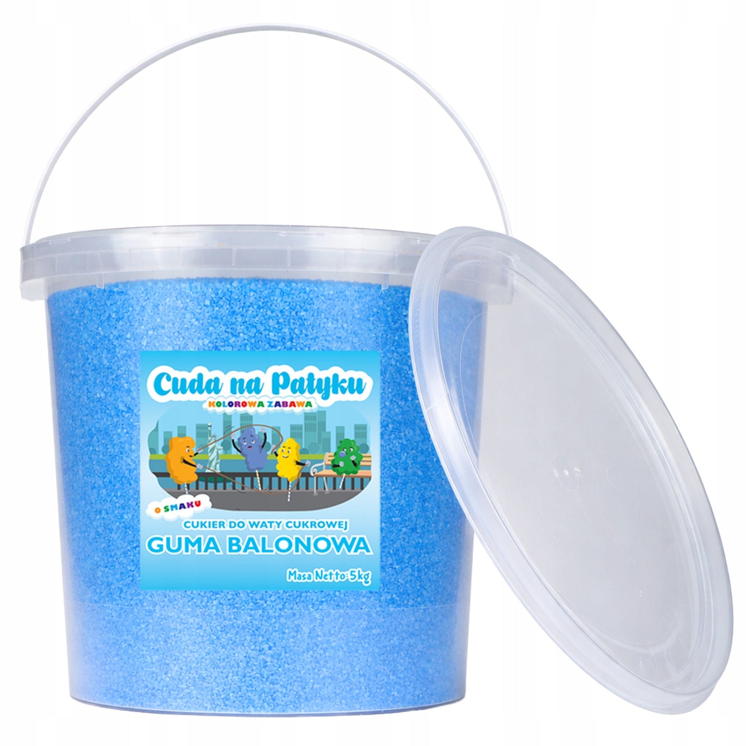 Colorful Sugar for Cotton Candy Flavoured for Machines 5 kg Balloon Rubber Manufacturer code Cukier Guma Balonowa 5 kg Wiadro