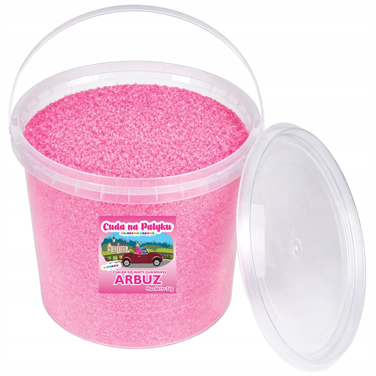 Colorful Sugar for Cotton Candy Flavoured for Machines 5 kg Watermelon Manufacturer code Cukier Arbuzowy 5 kg Wiadro